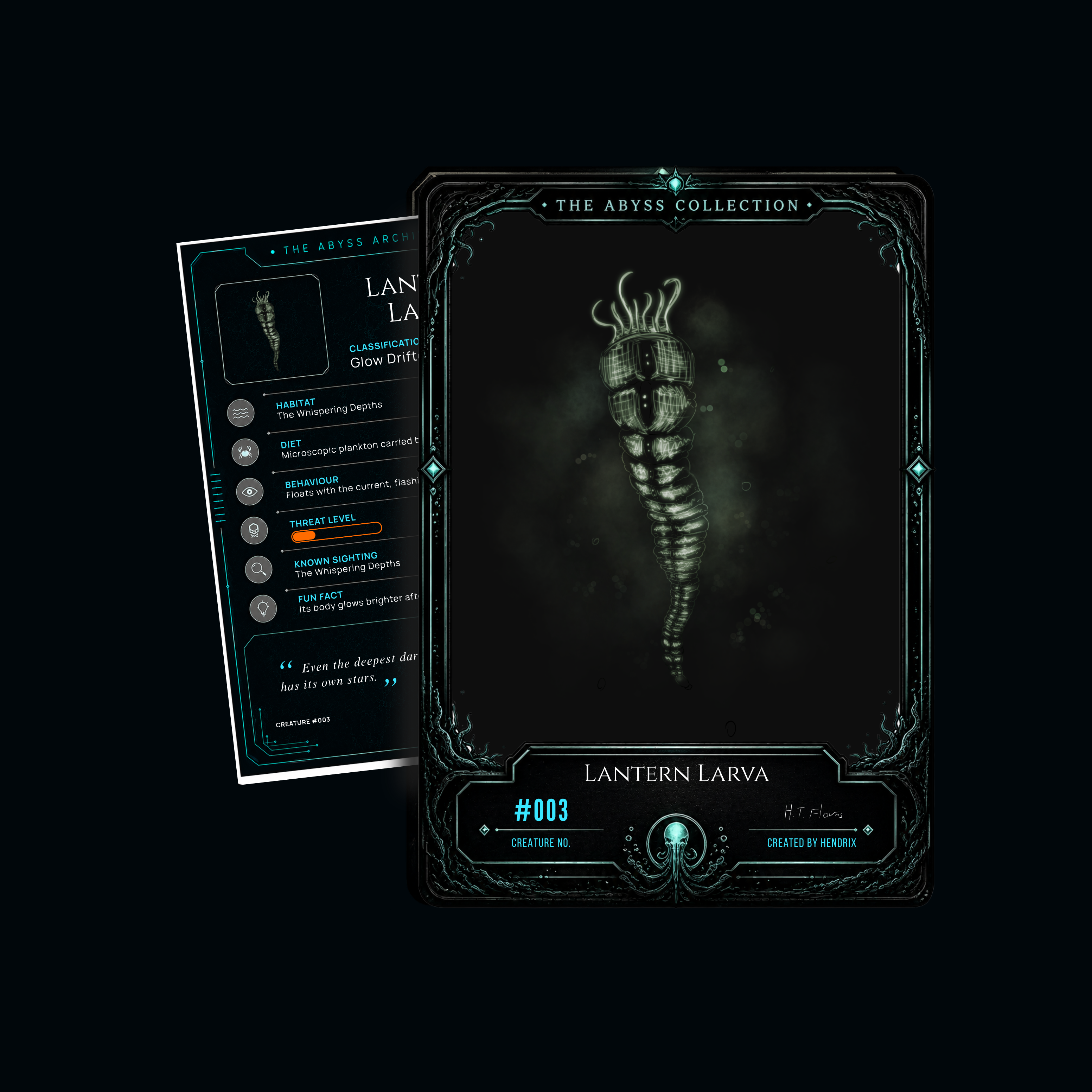 The Lantern Larva, an original creature design by Hendrix