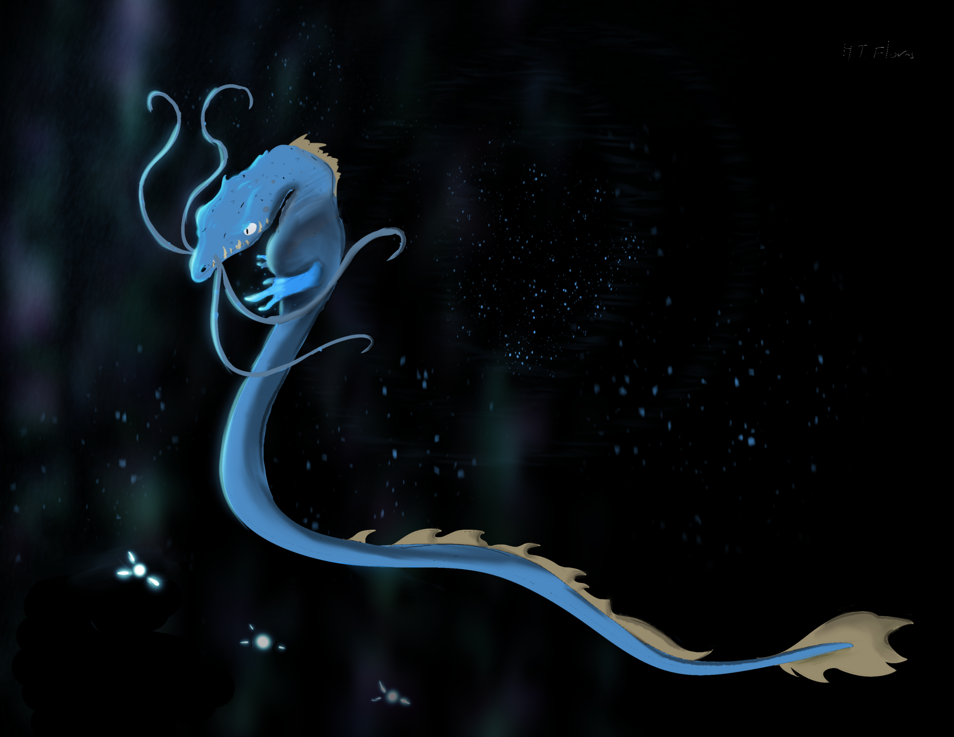 Azulong, a special edition dragon artwork by Hendrix created to support the Blue Dragon Foundation
